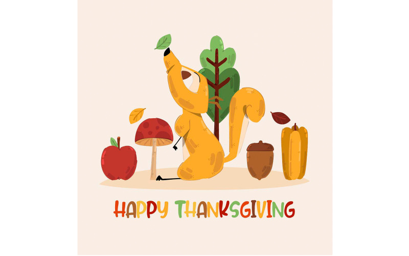 Ilustración de saludo de feliz día de acción de gracias