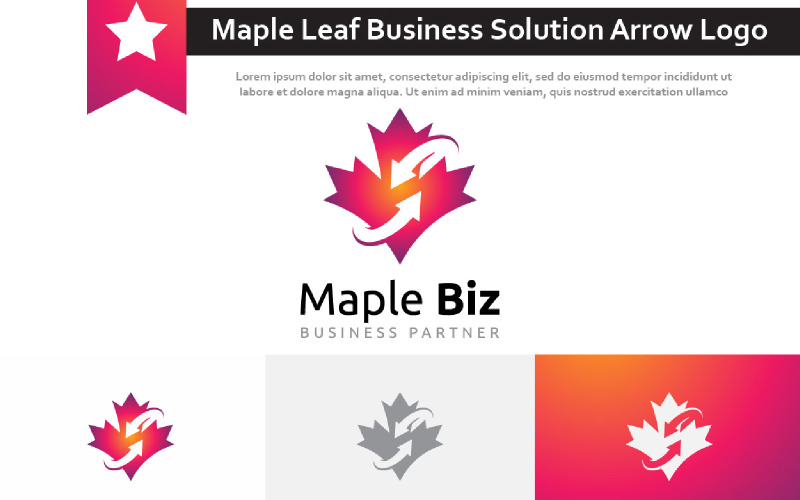 Solução para Parceiro de Negócios Maple Leaf Arrow Nature Logo