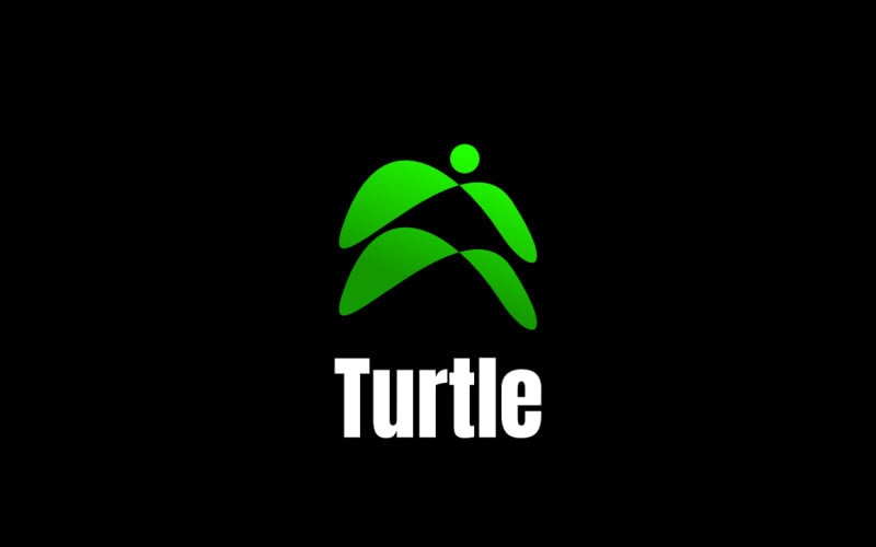 Green Gradient Turtle Man Logo