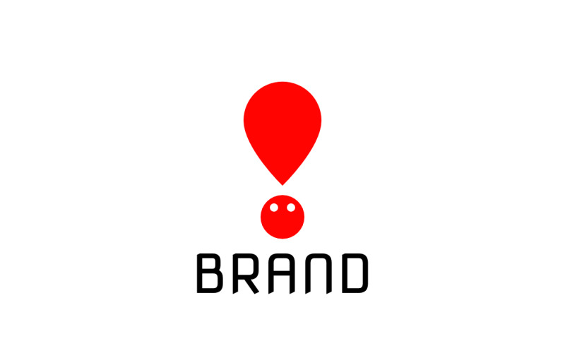 Logo à double sens de l'homme d'exclamation
