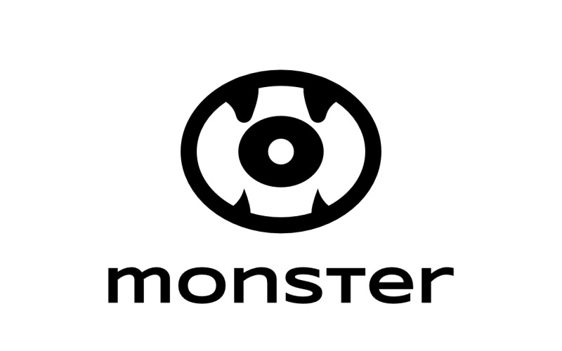 Mostro Occhio Bocca Denti Logo Selvaggio