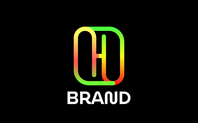 Seltsames Logo mit Farbverlauf des Buchstaben H