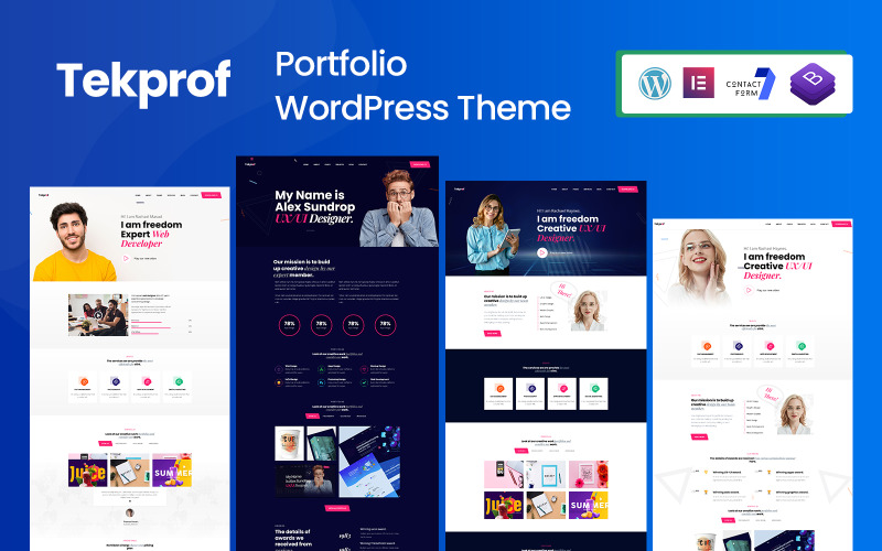 Tekprof - Tema WordPress para Elementor de Portafolio Creativo
