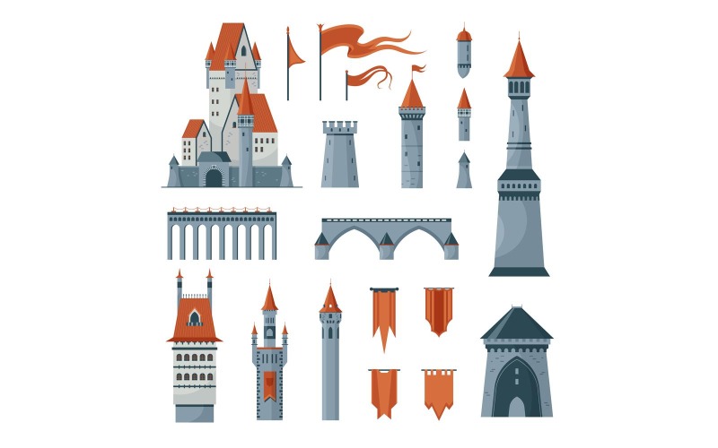 Schloss mittelalterlicher Turm 201251837 Vektor-Illustration-Konzept