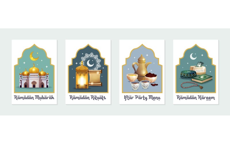 Ramadan affisch Banner Set 210100310 vektorillustration koncept