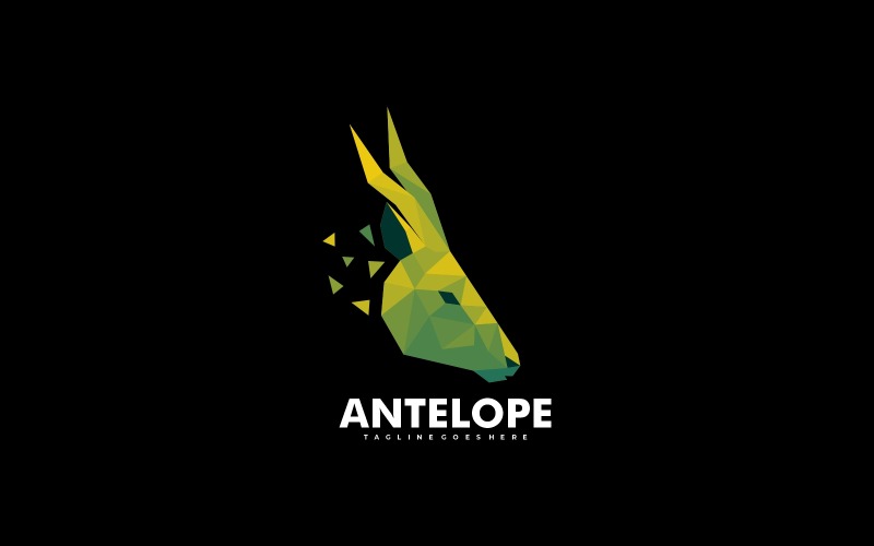Антилопа низькому поле стиль логотипу