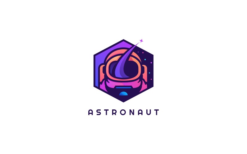 Astronaut eenvoudig mascotte-logo