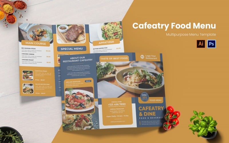 Blackwhite Concept Food Menu Template - TemplateMonster