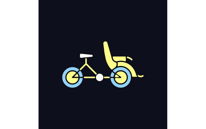 Cyclo Taxi RGB színes ikon a sötét témához