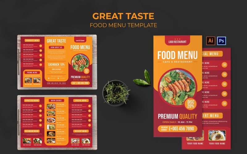 Great Taste Food Menu Template #212415 - TemplateMonster