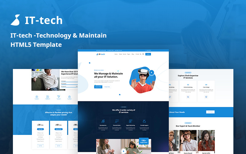 Ittech - Технологии и поддержка адаптивного шаблона веб-сайта