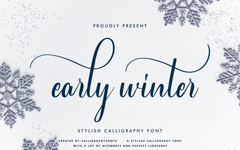 Lettertype voor vroege winterkalligrafie