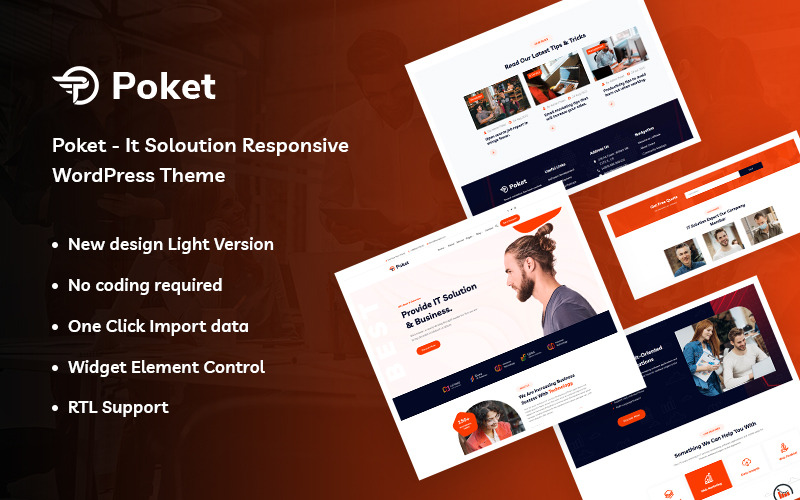 Poket - Thème WordPress adaptatif aux solutions informatiques