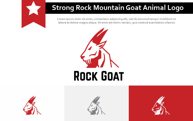 Fuerte Rock Mountain Goat Animal Nature Logo