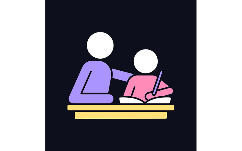Helping With Homework RGB Color Icon For Dark Theme
