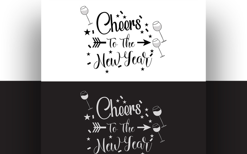 Christmas And New Year Typography T-shirt Design.