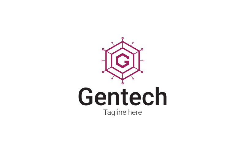 G brief Gentech Logo ontwerpsjabloon