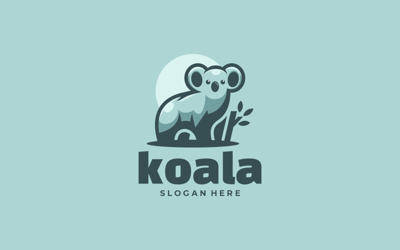 Koala eenvoudige mascotte logo-stijl