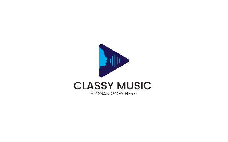 Modèle de conception de logo de musique chic