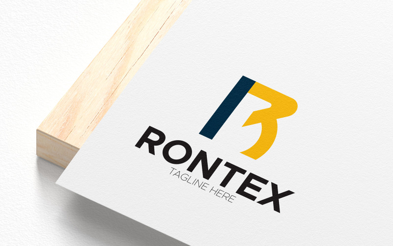 Modello di progettazione del logo Rontex con lettera R