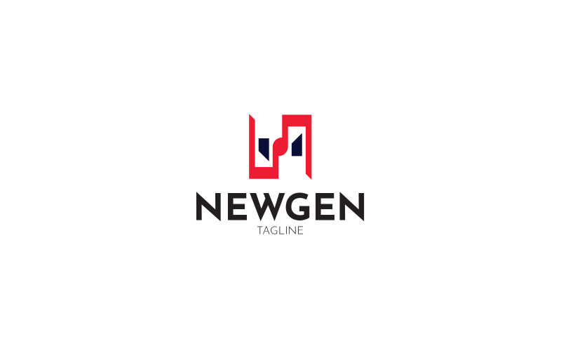 Szablon projektu logo Newgen z literą N