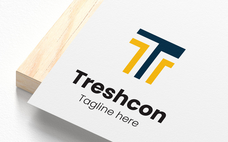 T 字母 Treshcon 标志设计模板