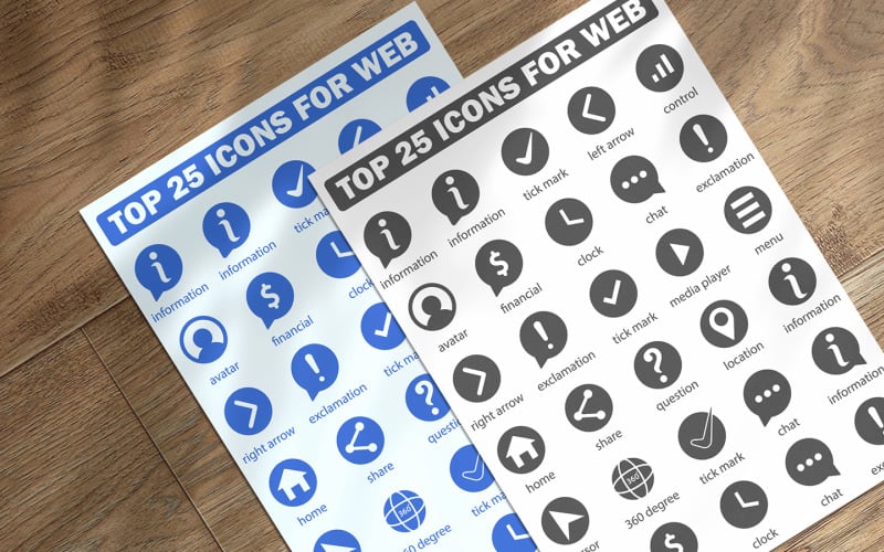 Web Icon Set Template Design