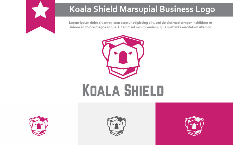 Koala Bouclier Marsupial Animal Jeu Entreprise Nature Protection Logo
