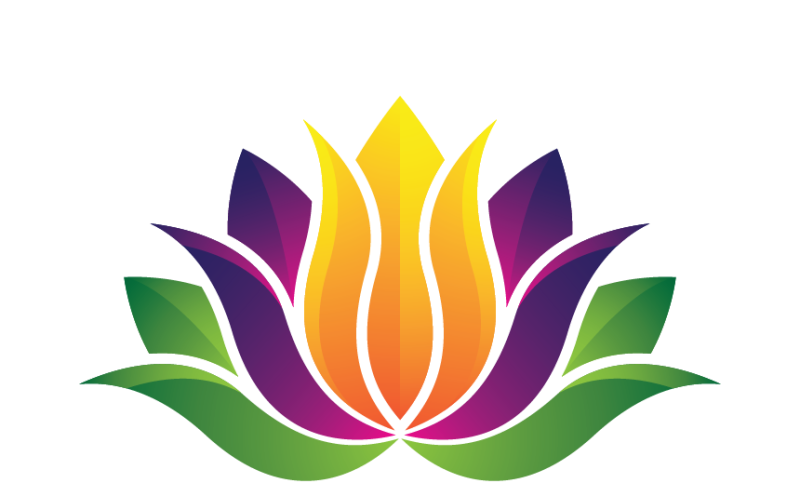 Logotipo colorido da flor de lótus