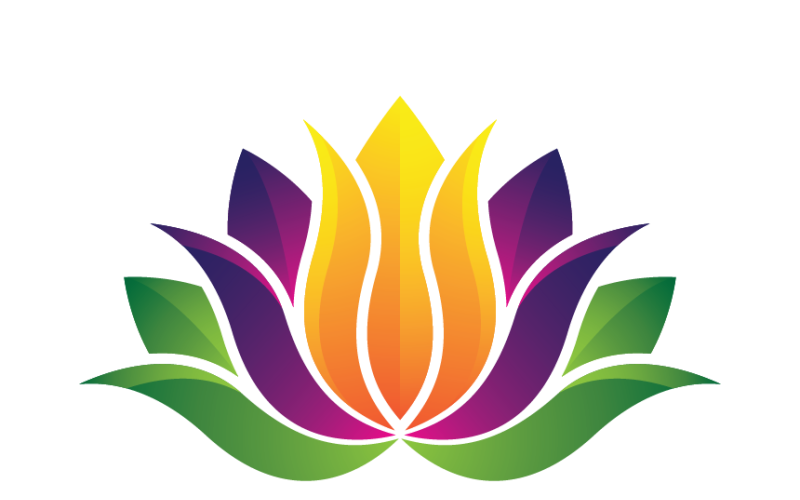 Logotipo colorido de la flor de loto
