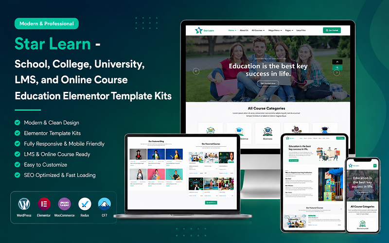 Star Learn - School, College, University, LMS, Course WordPress Elementor Template Kits