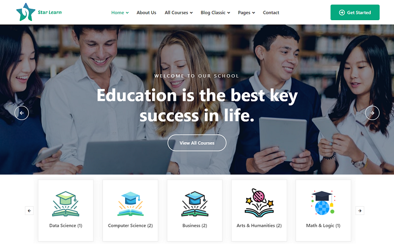 Star Learn - Skola, högskola, universitet, LMS och onlinekurs för pedagogiska elementor mallsats