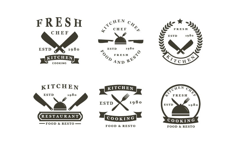 Abzeichen-Set Küchen-Logo-Design