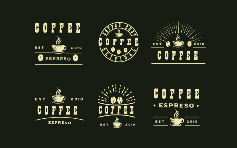 Állítsa jelvények kávé logó tervezés