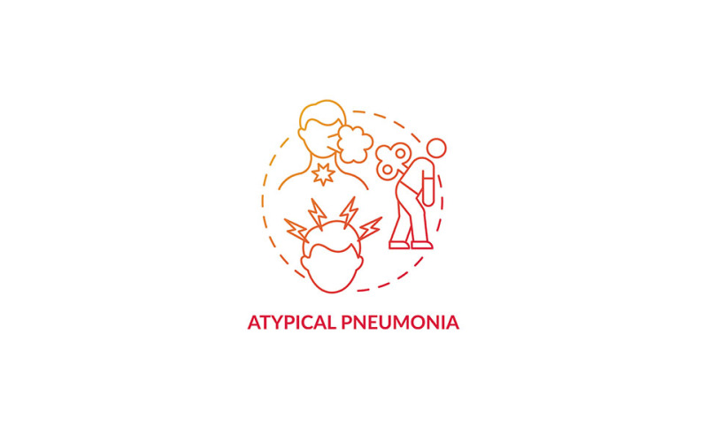 Atypická Pneumonie Červená Gradient Concept Icon