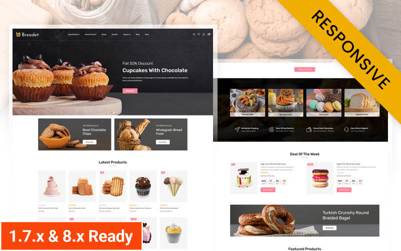 Breadat - Thème Responsive Prestashop pour Boulangerie