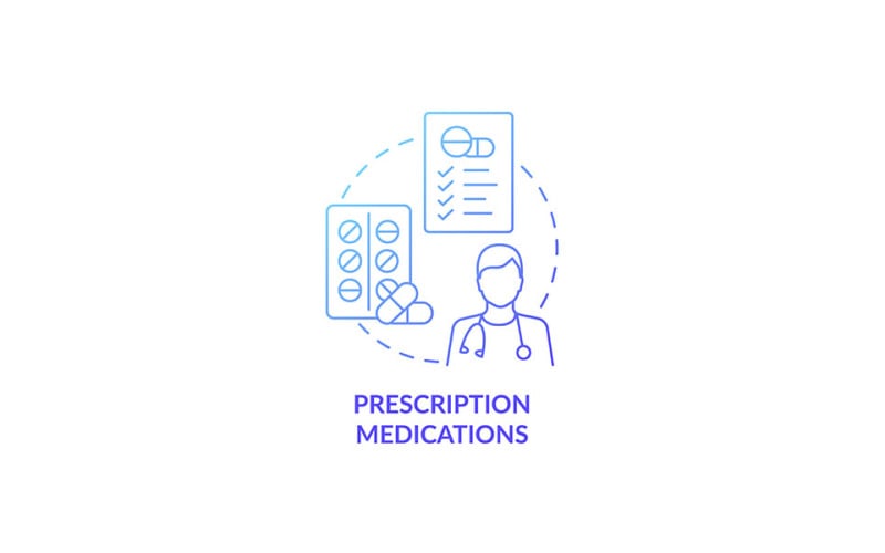 Icona di concetto di gradiente blu di farmaci da prescrizione