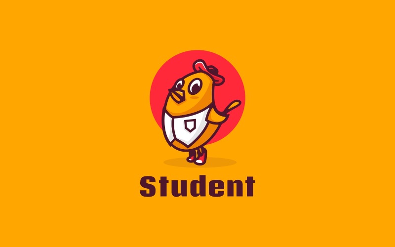 Logo dei cartoni animati degli studenti dei pulcini