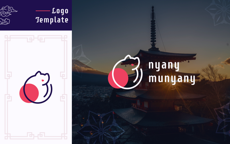 Nyany Munyany – Japansk minimal kattlogotyp