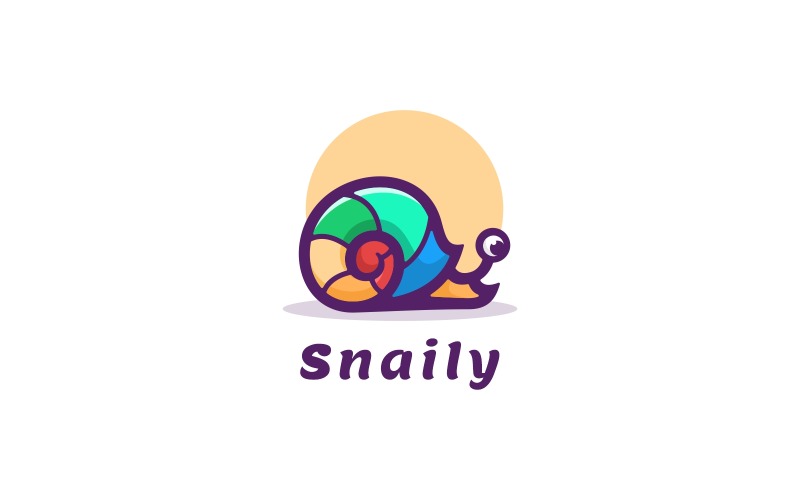 Snail Mascot Colorful Logo