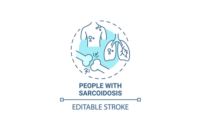 Ludzie z ikoną Sarcoidsis Blue Concept