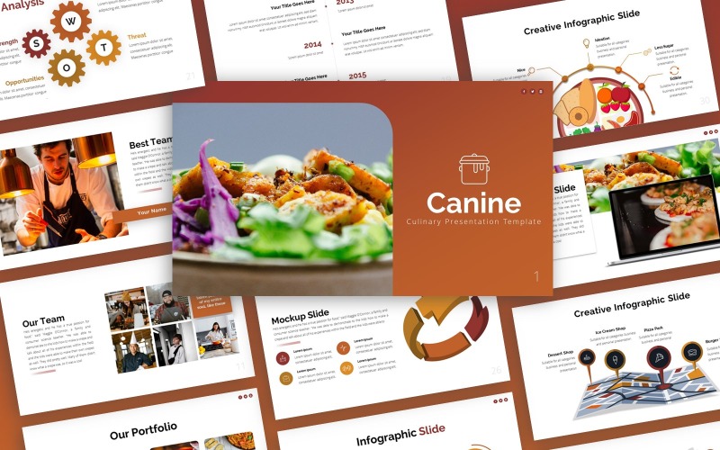 犬 - 烹饪多用途 PowerPoint 模板