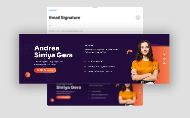 Email Signature Template - 3D Looks Ornament