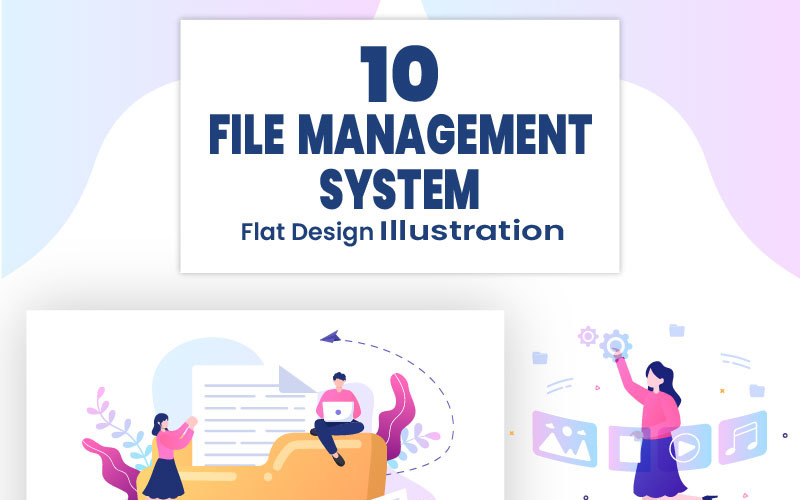 10 Filhanteringssystem och informationsillustration