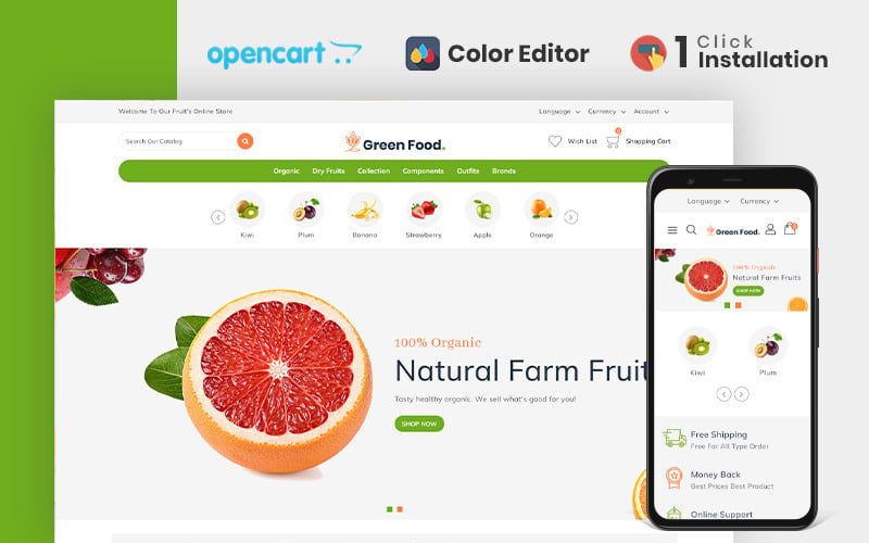 Greenfood Organic Store Opencart-tema