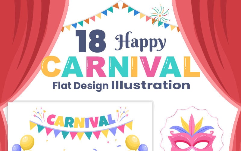 18 Happy Music Party Carnaval Viering Illustratie