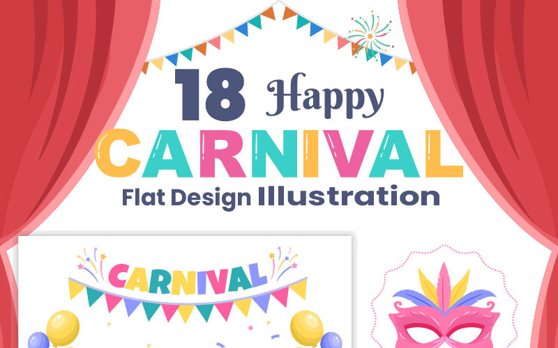 18 Happy Music Party Karneval Feier Illustration