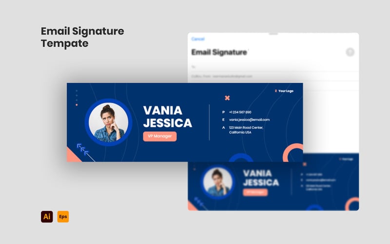 Modelo de assinatura de email corporativo criativo