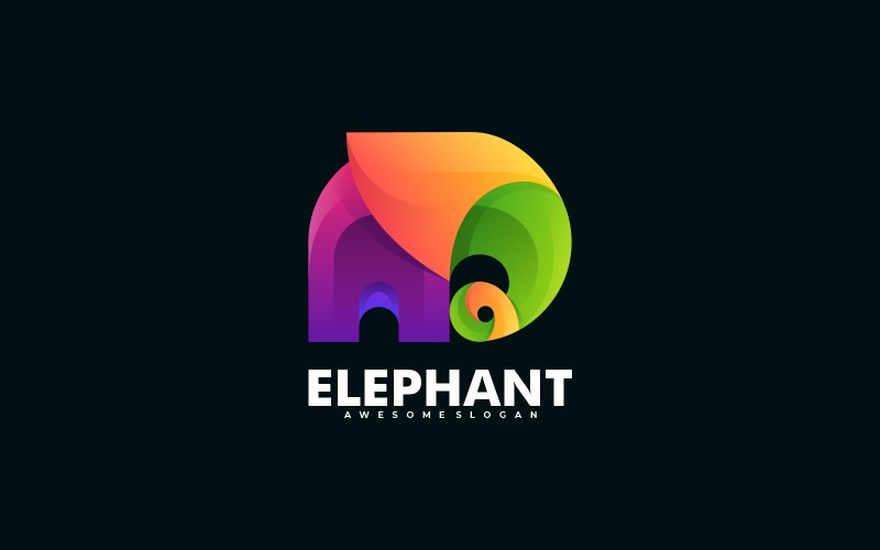 Style de logo coloré d'éléphant