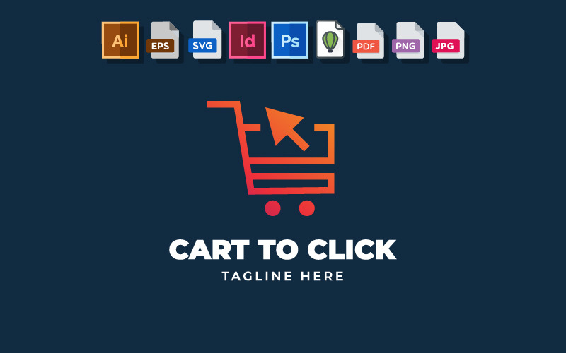 Cart To Click Logo Ideální pro mnoho druhů firem a osobní použití.